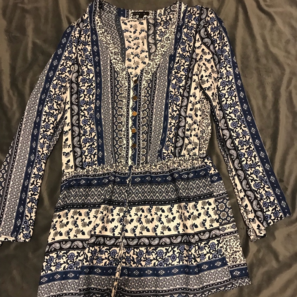 Floral and paisley romper